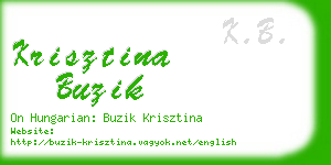 krisztina buzik business card